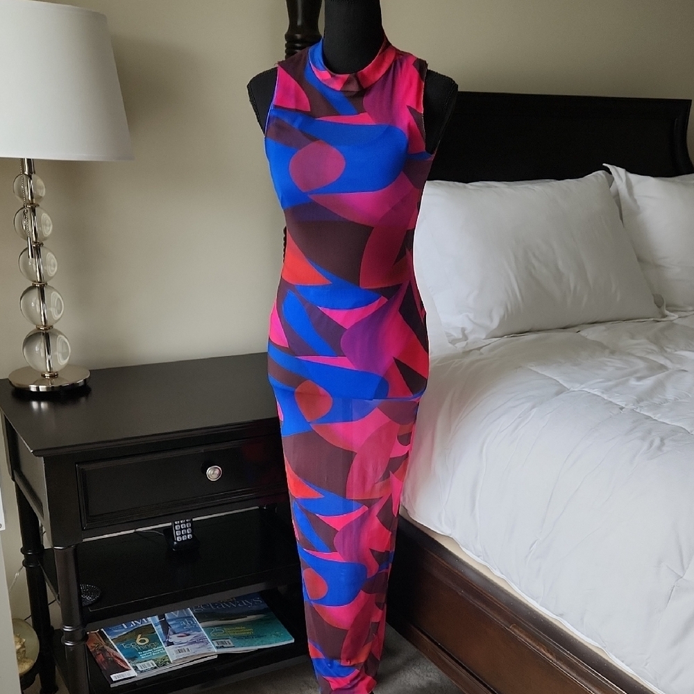 Matte Collection Vibrant Multicolor Sleeveless Coverup